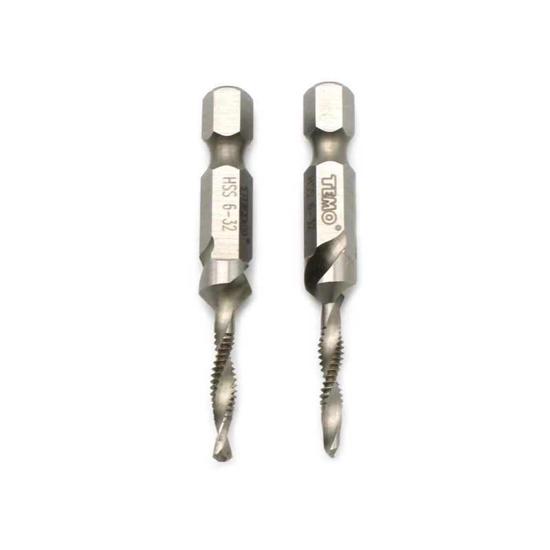 TEMO تيمو 2 قطعة 6-32 مجموعة مثقاب ومغزل متعدد الاستخدامات مع حافة مسطحة - Image 3